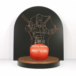 lampe led personnalisable deadpool