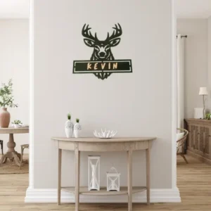 décoration murale bois cerf