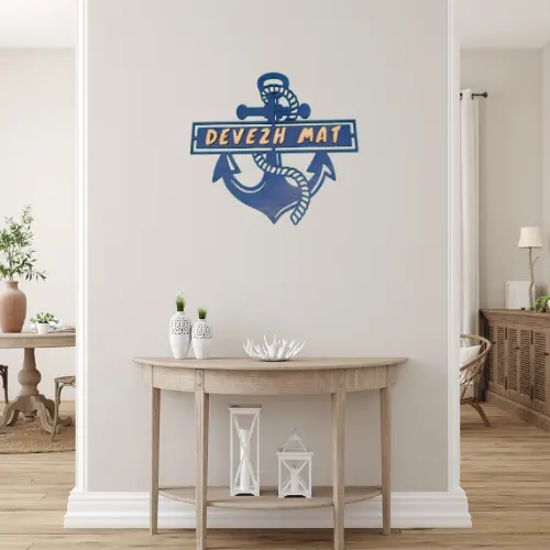 décoration murale bois encre marine