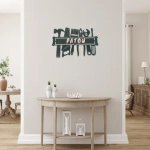 décoration murale bois outil