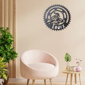 Décoration bois cycliste