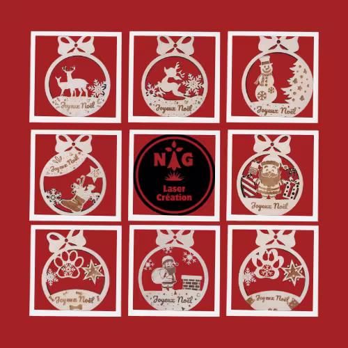 Boule de noël en bois personnalisable