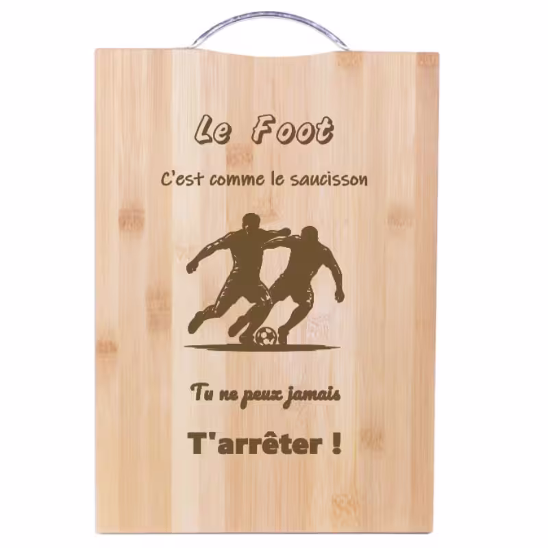 planche à découper en bois 24x34cm foot