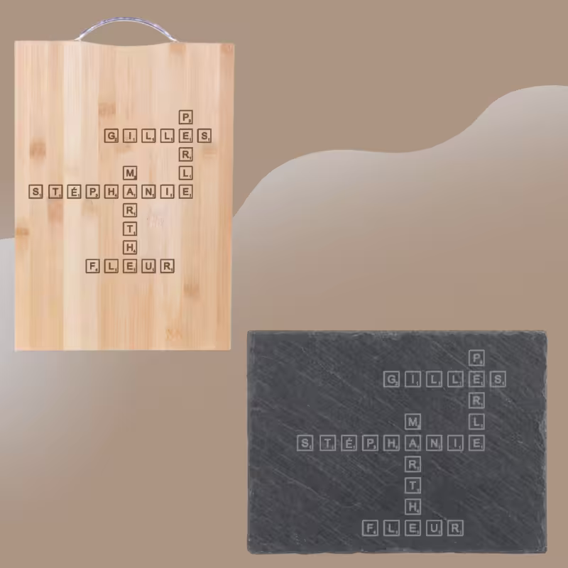 planche bois - ardoise scrabble